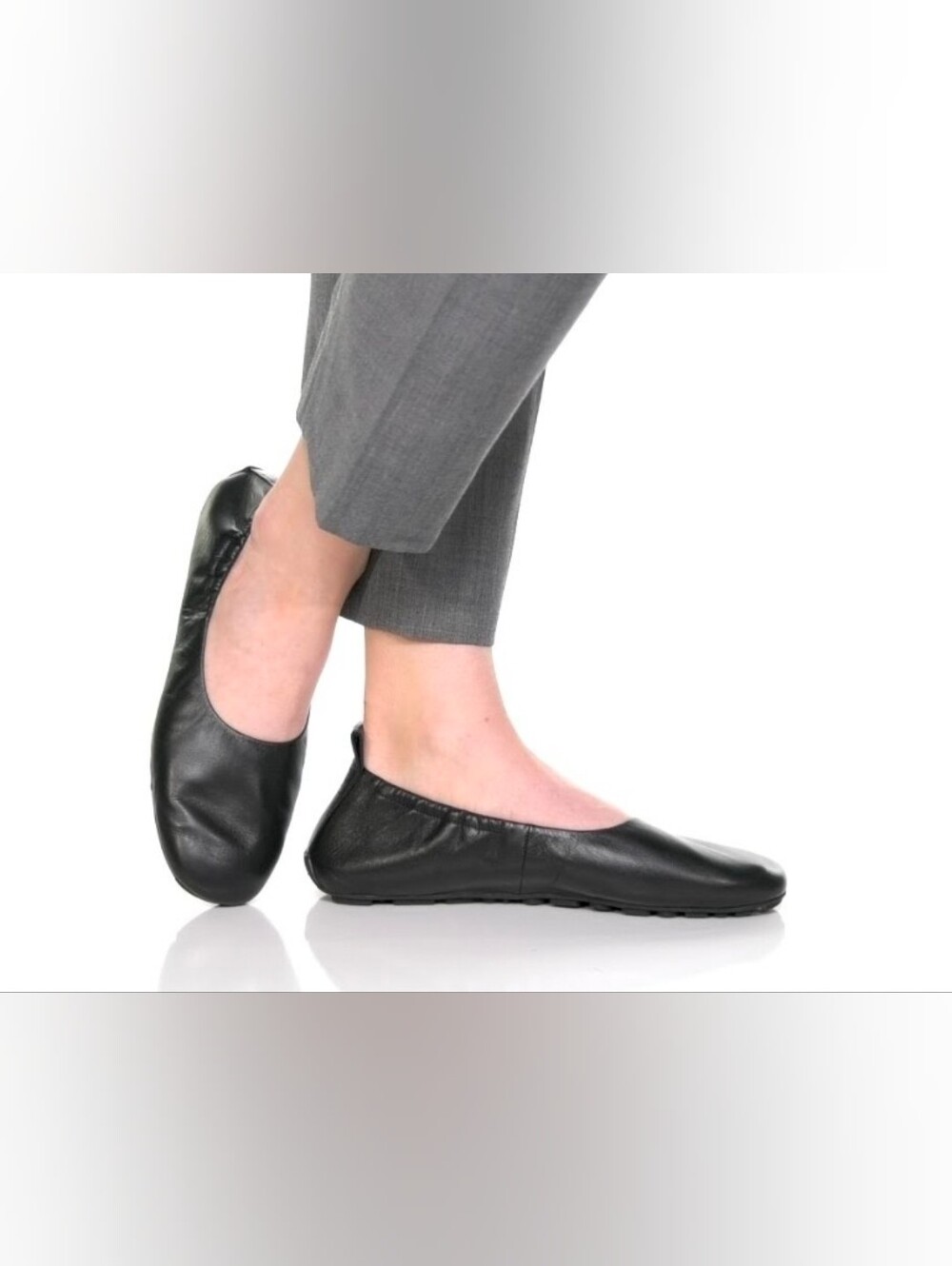 Aquatalia Black Leather Ballet Flats